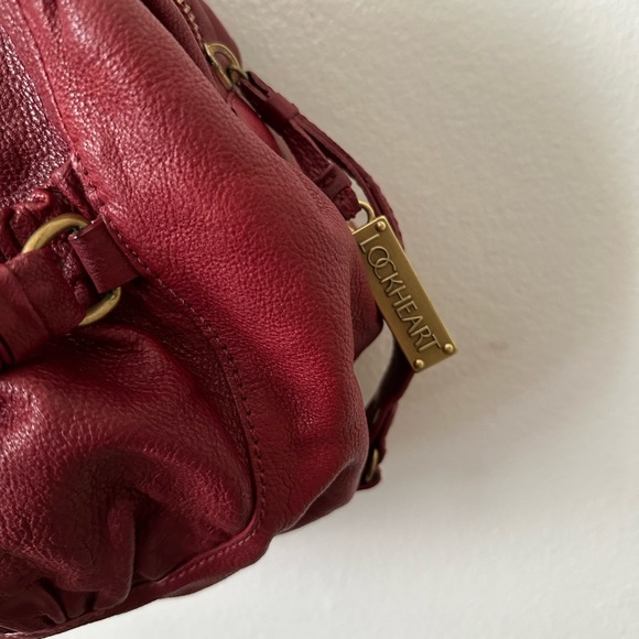 ❤️‍🔥 Y2K Era- Lockheart Charlize Red Leather Shoulder Bag - Picture 2 of 4
